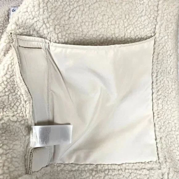 Old Navy Sherpa Lined Faux Suede Vest Womens Size L Cream Camel Brown Jacket - Picture 11 of 16